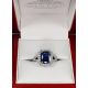 3.01 ct blue Natural Sapphire Engagement Ring