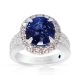 Unheated Platinum Sapphire Ring, 5.08 ct Oval Cut GIA