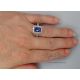 GIA of 2.81 ct Untreated Sapphire in finger 