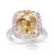 Unheated Platinum Yellow Sapphire Ring, 4.50 ct GIA Certified 
