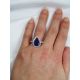 Antique Style Pear Cut Blue Ceylon Sapphire 3.57 ct ring