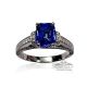 Blue sapphire ring Emerald Cut 