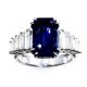 Blue sapphire emerald ring