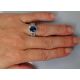 Natural blue sapphire 2.31 Ct Platinum Oval  ring