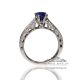 GIA Certified blue sapphire and 14kt white gold ring