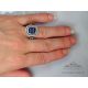 3.54 ct blue Sapphire ring in finge r