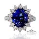 Natural Blue Ceylon sapphire and platinum ring
