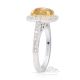 Unheated Yellow Sapphire Ring, 3.76 ct Platinum GIA Certified 