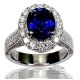 Platinum 3ct blue sapphire Ova