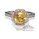 Yellow Sapphire 3.61 Ct Ring and white gold 