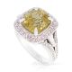 Unheated Yellow Sapphire Platinum Ring, 4.58 ct GIA