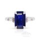 Natural Emerald Cut Sapphire Ring, 2.88 ct Platinum 950 GIA Certified 
