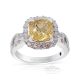 Unheated Platinum Yellow Sapphire Ring, 3.07 ct GIA Certified Ceylon Sapphire 