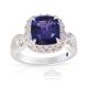 Color Change Sapphire Ring, 3.21 ct Platinum Unheated GIA Certified