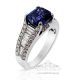 Color Change Sapphire Ring. 3.38 ct  Emerald Cut 18 kt GIA 