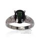 Green-Oval-Cut-Natural-Sapphire-&-Diamond-Ring