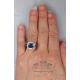 Rich Blue sapphire Cushion cut ring