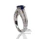 white gold and blue sapphire and diamonds ring