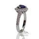 Heart blue Sapphire engagement Ring - 2.24 ct heart cut Untreated Platinum