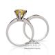 yellow sapphire and diamond engagement ring in white gold