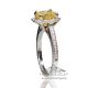Natural Yellow Sapphire Ring-3.61 Ct 14kt White Gold
