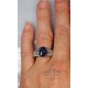 blue Ceylon Sapphire in finger 