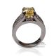 yellow sapphire platinum ring with diamonds