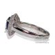 18 kt white gold and blue sapphire pear cut Diamond ring