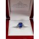 Emerald Cut blue sapphire ring 
