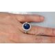 Rich royal blue sapphire ring for engagement