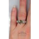 Green 3.43 ct Sapphire and diamonds ring