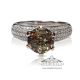 Green Sapphire and diamond Ring 18 kt White Gold