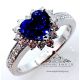 bright blue sapphire  and  diamond ring for engagement 