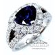 blue diamond ring heart cut