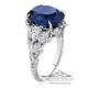 Custom order, Platinum Diamond Ring Set 9.54 ct Blue Untreated sapphire 