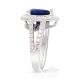 18kt White Gold Natural Sapphire Ring, 2.40 ct Pear Cut GIA Certified 