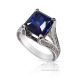 Sapphire Platinum Ring, Blue Asscher 6.67 ct - GIA Certified 