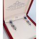 Custom Order, 18kt White Gold Sapphire & Diamond Earrings GIA Certified