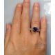 18kt Purple Sapphire ring in finger 