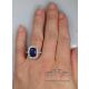 sapphire engagement Ring in finger 