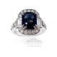 Blue Emerald Platinum Sapphire Ring