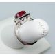 Natural Ruby 3.65 tcw Cushion-Ruby and Diamond Ring 