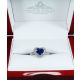 Blue Sapphire heart cut engagement ring