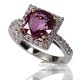 cushion cut pink sapphire and diamond ring