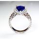 Antique Style Pear Cut Blue Ceylon Sapphire 3.57 ct ring