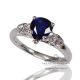 blue sapphire pear engagement ring