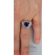 blue Sapphire pear cut  and white gold ring