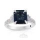Natural Teal Sapphire Ring, 3.50 ct Platinum GIA Certified 