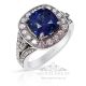 blue sapphire 3.68 cts and diamond ring