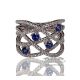 blue sapphire and diamond 18kt white gold ring